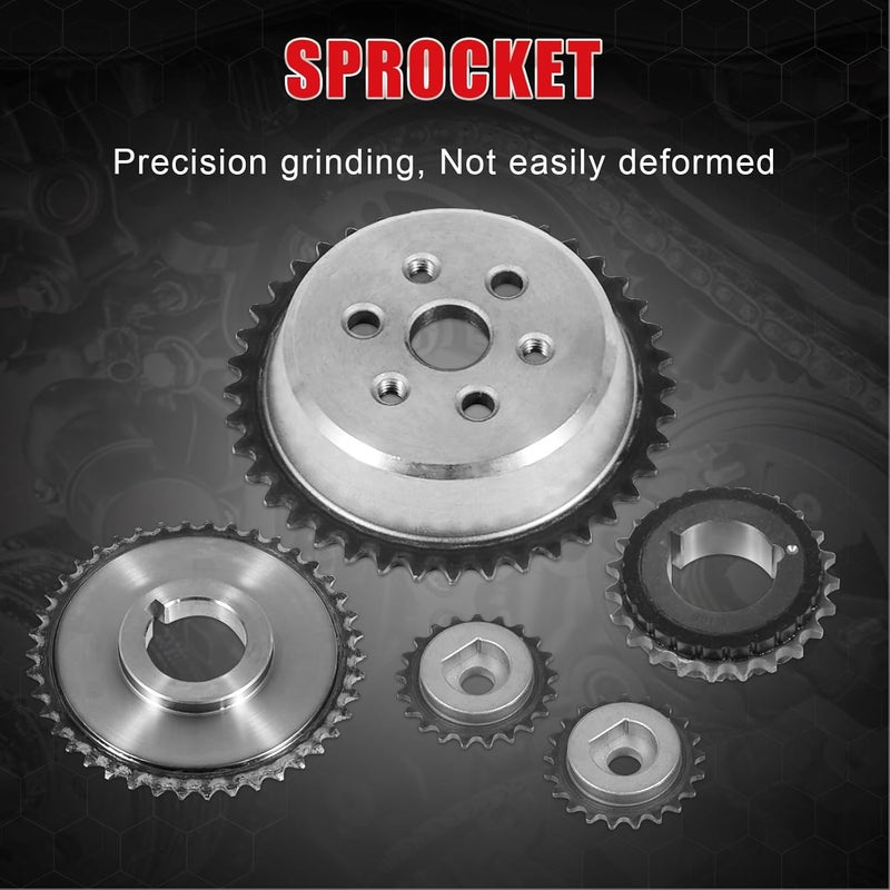 TEMSONE 94201S Timing Chain Kit with Tensioner Guide Rail Crank Sprocket Shaft Sprocket Compatible with Chevy Malibu Equinox Buick LaCrosse L4 2.0L 2.2L 2.4L - Image 5